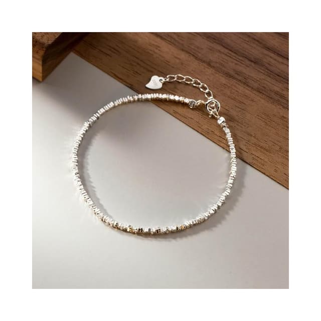 Sweet Air  通體純銀 S925純銀 不規則碎銀子純銀手鍊 Y2353 首爾人氣純銀手鍊