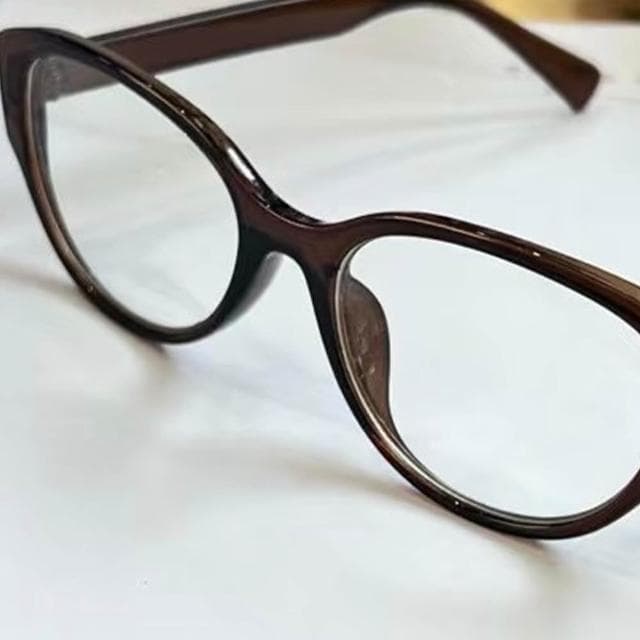 【EMMA SUE】貓眼眼鏡 貓框眼鏡 復古眼鏡 眼鏡 鏡框 輕量鏡架 無度數眼鏡 附眼鏡盒 鏡架 茶色鏡框 素顏神器 女生禮物