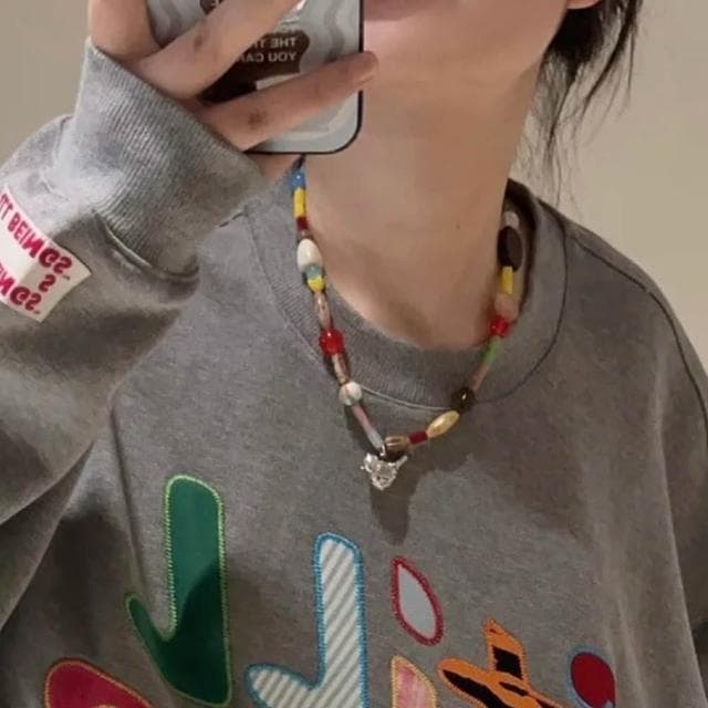 【EMMA SUE】氣質項鍊 波希米亞 可愛項鍊 項鍊 小眾設計 高級感 多寶項鍊 滿足鳥寶 串珠項鍊 短款項鍊 鎖骨鏈 生日禮物