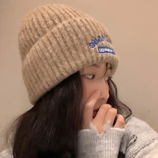 【EMMA SUE】毛帽 美式復古 包頭帽 顯臉小帽子 顯臉小帽子 冷帽 防寒帽 保暖帽 鹽系穿搭 針織帽 毛線帽 情侶款 生日禮物