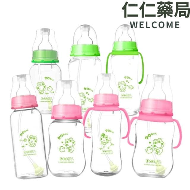 DOOBY 大眼蛙 寬口PP超乳感奶瓶 自動握把奶瓶 寬口奶瓶 直圓 葫蘆奶瓶  仁仁藥局   奶瓶