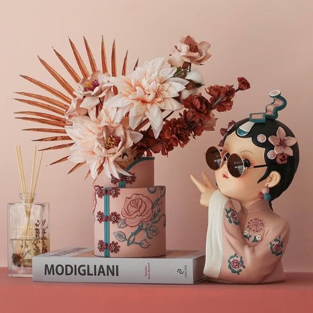 桃甜也居家生活 國潮藝術京劇女孩擺飾家居裝飾品客廳電視櫃酒櫃玄關喬遷新居禮品