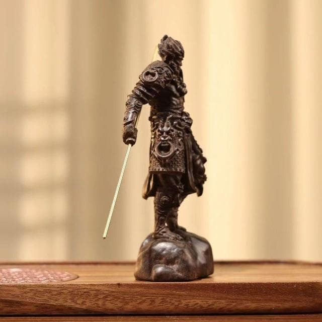 桃甜也居家生活 沉香手工精工雕刻黑孫悟空擺件文玩男孩生日禮物客廳桌面送禮佳選