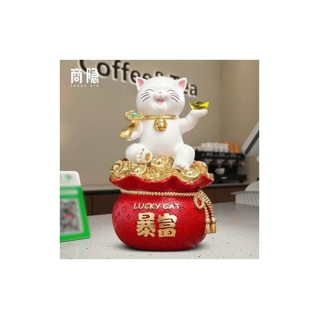 樹脂材質 暴富招財貓存錢罐擺件開業喬遷禮物店鋪收銀台辦公室前臺裝飾品