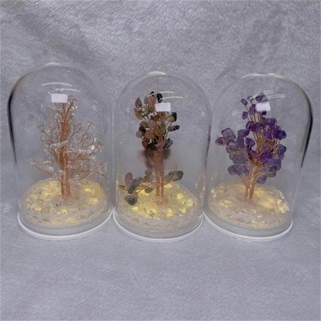 手工作  發光 水晶發財樹 交換禮物 水晶招財樹 桌上小物 療癒 led 水晶樹 現貨在台 AA
