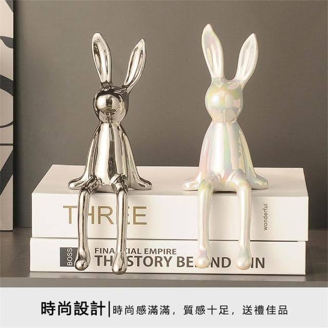 玄關擺件 陶瓷兔子擺件 酒櫃擺件 家居裝飾 房間裝飾 客廳裝飾 喬遷禮物 家居裝飾 入厝擺件