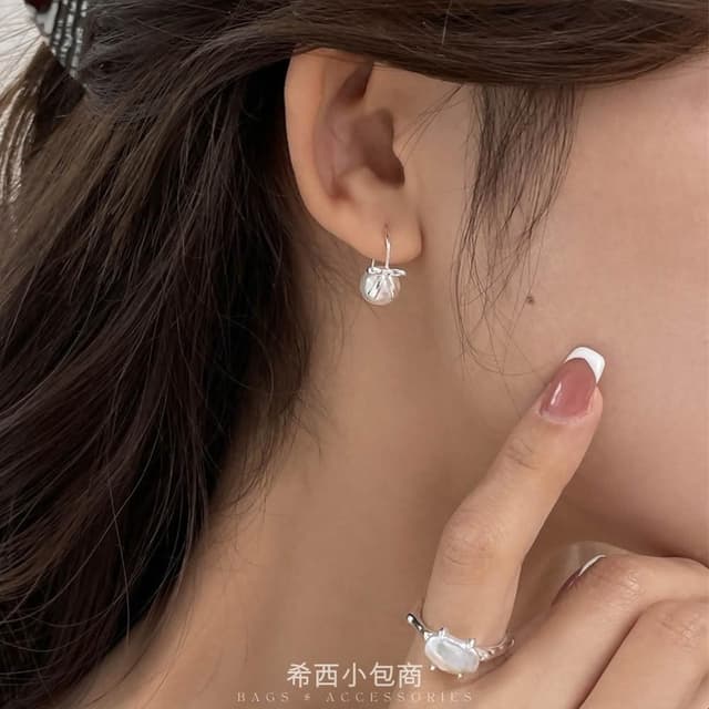 希西小包商 純銀耳環 純銀耳針 蝴蝶結耳環 韓式耳環情人節禮物生日禮物 C204