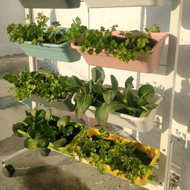 花架 盆栽架 植物架 室外落地式鐵藝移動花架封閉陽臺蔬菜種植架帶輪多層樓頂種菜神器