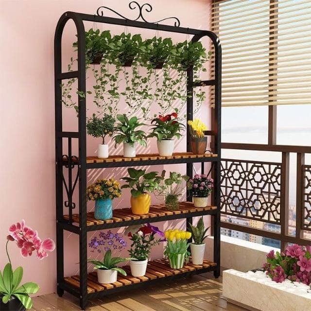 花架 盆栽架 植物架 多肉花架置物架陽臺花架省空間多層落地式鐵藝可移動室內多功能