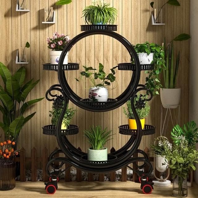 花架 盆栽架 植物架 花架子室內鐵藝多層置物架傢用陽臺多肉綠蘿花盆架簡約客廳落地式