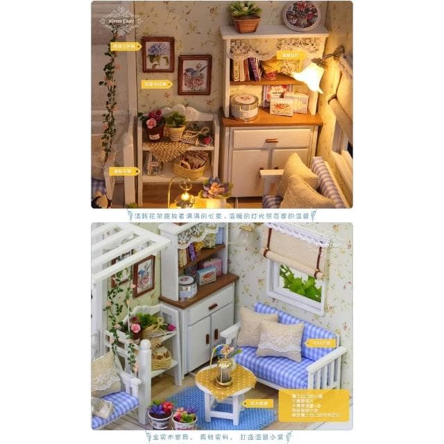 大旺小鋪:DIY小屋小貓日記  袖珍屋娃娃屋材料包 生日結婚母親節情人節聖誕交換禮物 實體店面