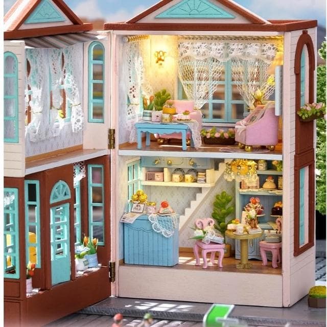 大旺小舖:DIY小屋迷你家園  滿星甜品店 袖珍屋娃娃屋材料包 生日結婚母親節情人節聖誕交換禮物 實體店面