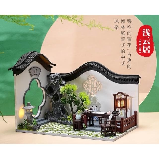 大旺小舖: diy袖珍娃娃屋材料包中式庭院淺雲居 生日結婚聖誕情人節禮物 台北車站實體店面