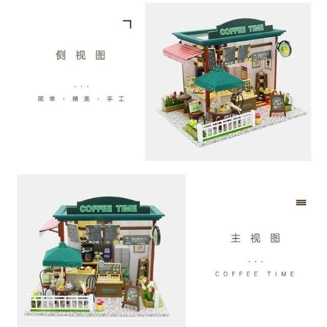 大旺小舖:DIY小屋時間咖啡屋 袖珍屋娃娃屋材料包 生日結婚母親節情人節聖誕交換禮物 實體店面
