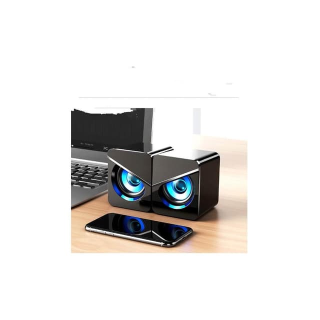 🌹闆娘精選現貨🚀電腦迷你雙喇叭音響 USB多媒體音響 即插即用 環繞重低音炫酷燈光 立體聲 智能兼容