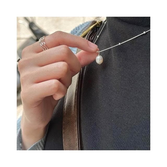 𝟏𝟒𝟒.𝒔𝒆𝒍𝒆𝒏𝒆＊春日珍珠項鍊 925純銀 清新百搭... *ﾟ