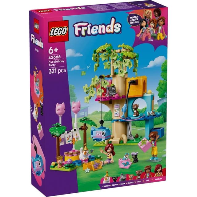 【LEGO 樂高】高雄天利鄭姐｜樂高 好朋友 Friends 系列 42666 貓咪生日派對和樹屋 動物模型