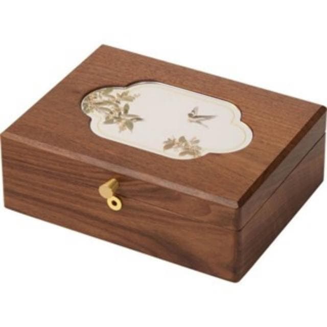 實木首飾盒玻璃麵聖誕節禮物珠寶盒高檔精緻雙層飾品收納盒送閨蜜