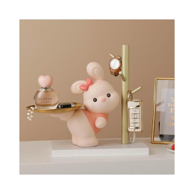 免運 招財貓玄關鑰匙收納擺件 入戶家居客廳託盤 裝飾品 搬家喬遷新居禮物