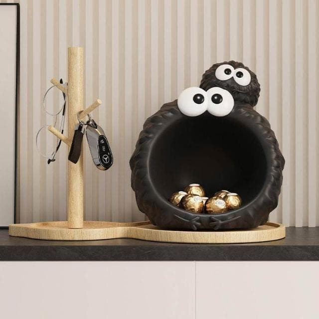 創意煤球入戶鑰匙收納擺件置物架 客廳鞋櫃裝飾品 喬遷新居禮品