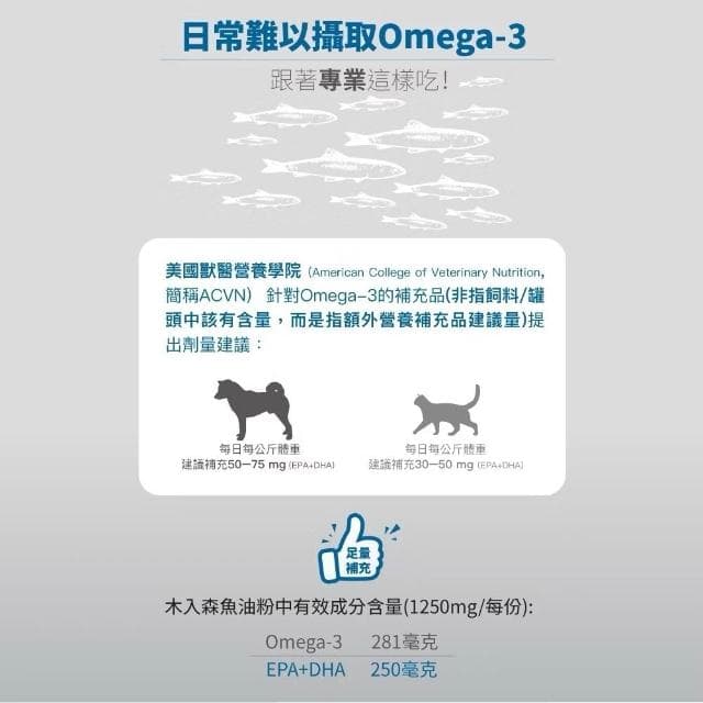 【MORESON 木入森】貓咪護膚亮毛 15包 30包/盒 犬貓魚油粉(補充營養 貓咪保健品 貓咪保養品)