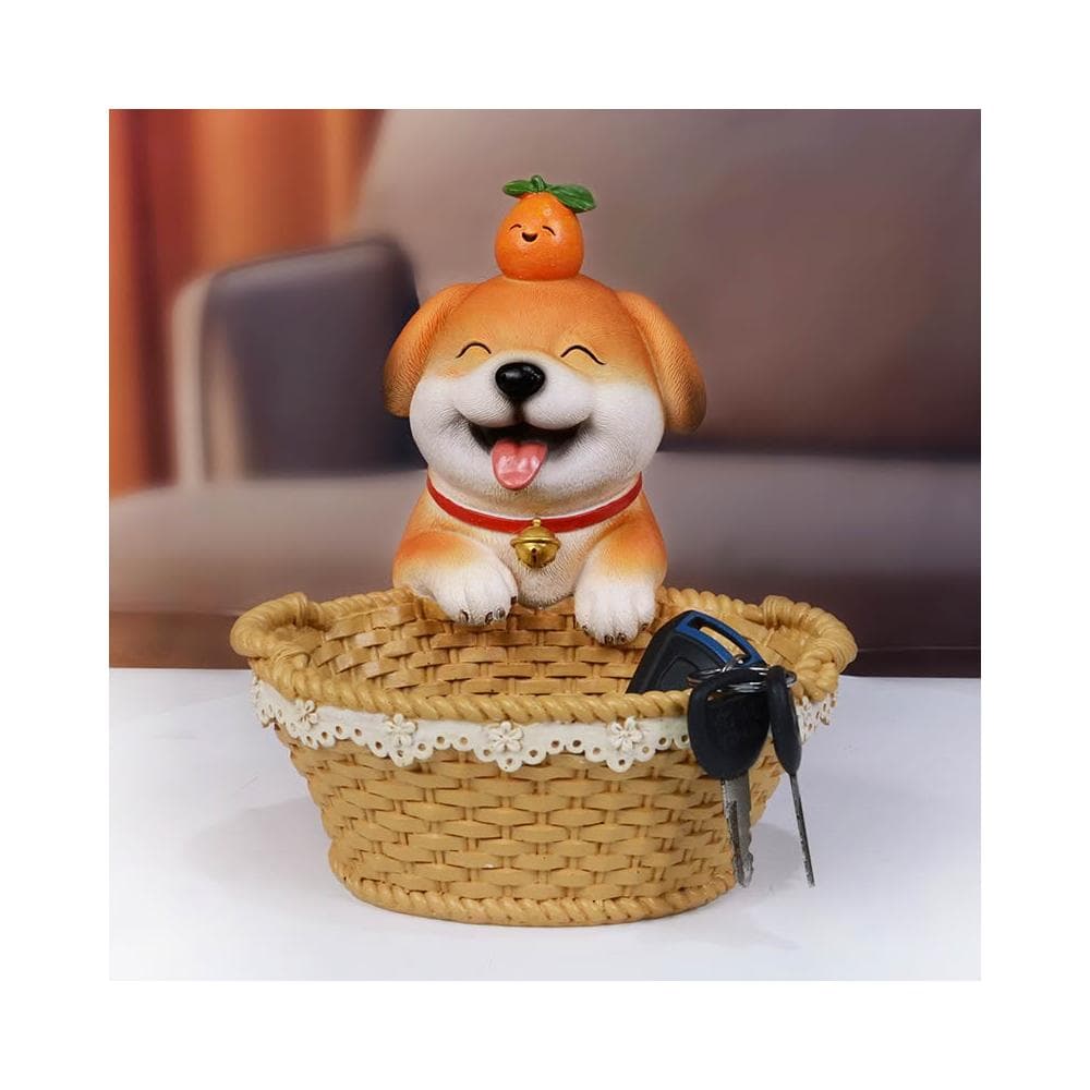 創意發財狗擺件玄關鑰匙收納儲物桌面糖果電視家居裝飾品喬遷禮品