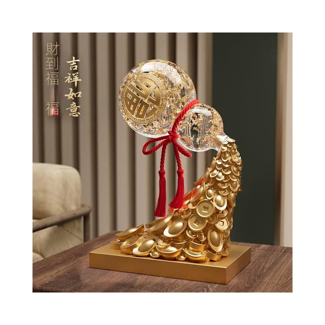 金箔葫蘆擺件開業大吉生意興隆辦公室客廳喬遷新居禮物招財工藝品
