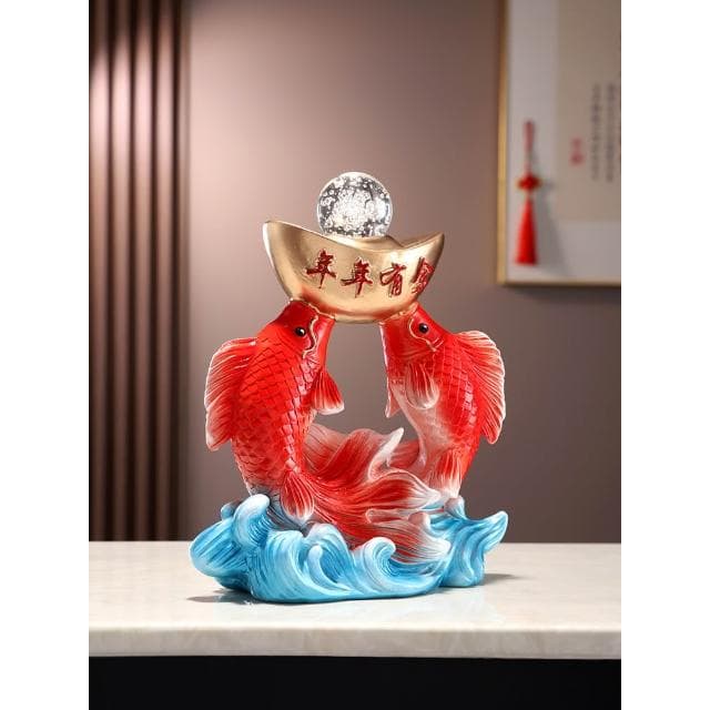 年年有餘招財擺件玄關辦公室桌客廳酒櫃電視櫃裝飾品搬家喬遷禮物