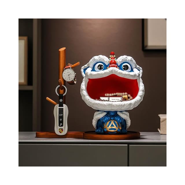 國潮醒獅入戶進門玄關放鑰匙收納擺件客廳裝飾品搬家喬遷新居禮物