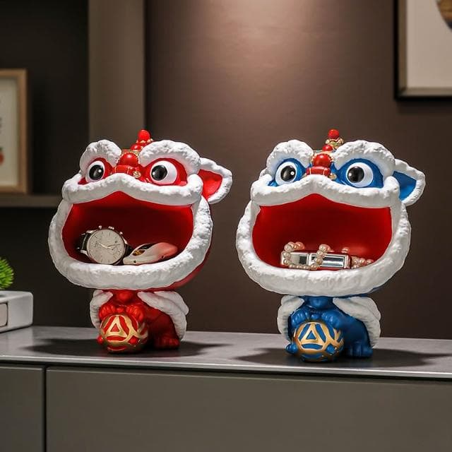 國潮醒獅入戶進門玄關放鑰匙收納擺件客廳裝飾品搬家喬遷新居禮物