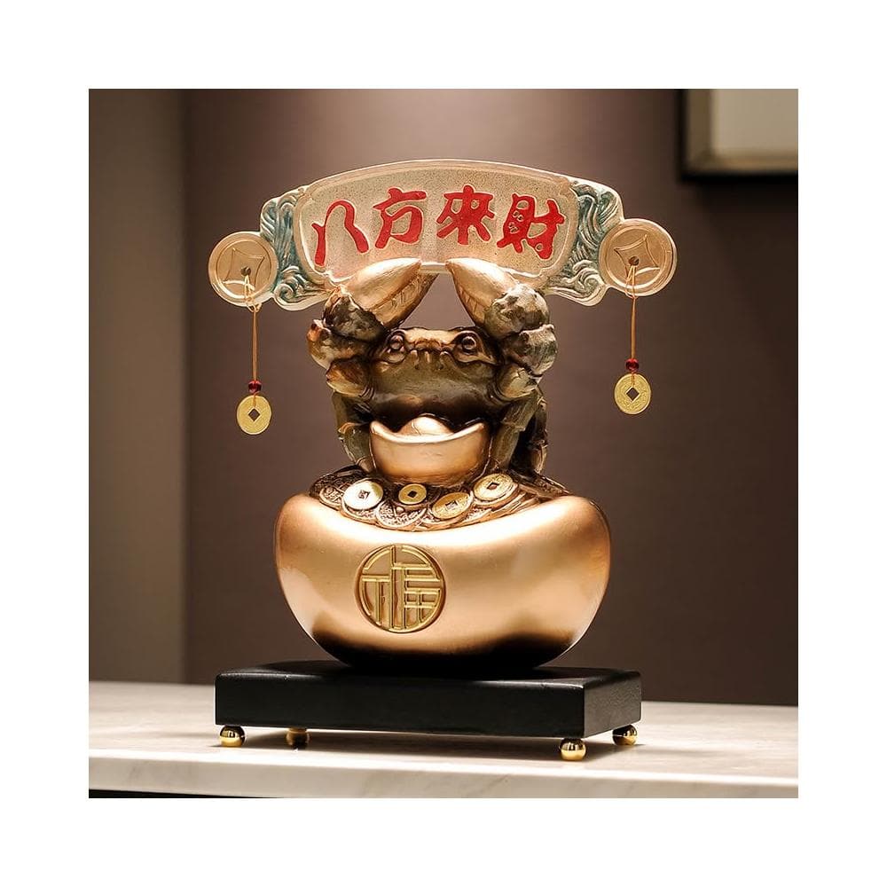 創意家居裝飾品辦公室酒櫃手中有錢八方來財擺件喬遷開業禮物高檔