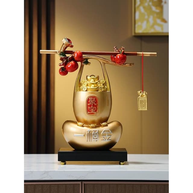 一桶金稱心如意擺件貔貅元寶喬遷禮物客廳電視機酒櫃裝飾品新中式