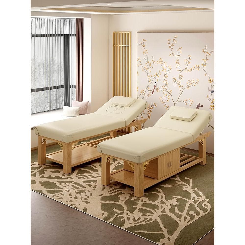 實木美容床按摩床美容院專用推拿家用理療帶洞紋繡床采耳床火療床