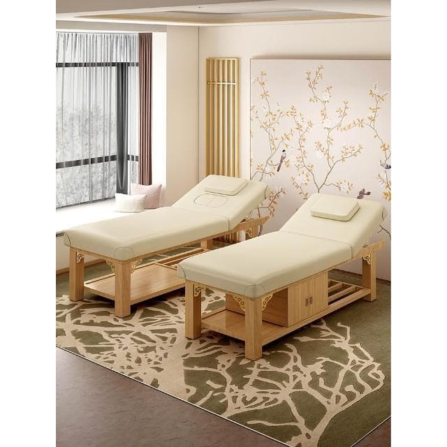 實木美容床按摩床美容院專用推拿家用理療帶洞紋繡床采耳床火療床