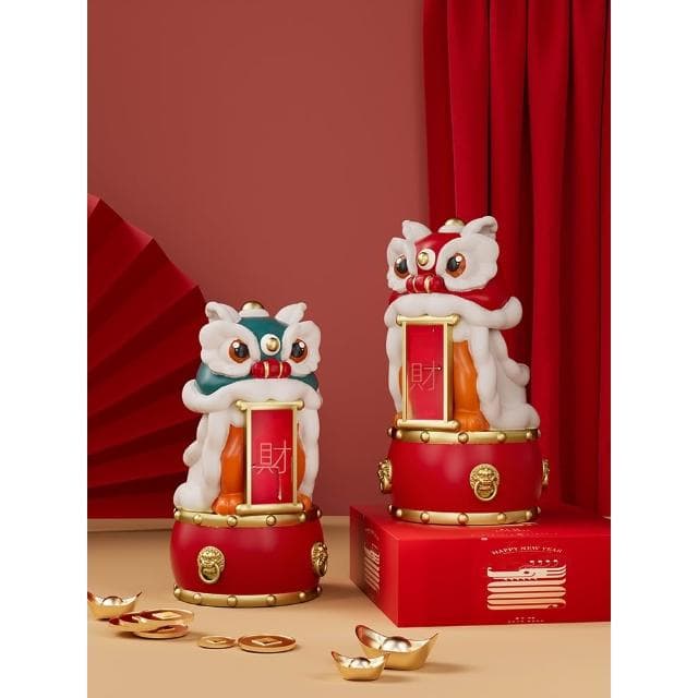 國潮醒獅擺件招財舞獅蛇年新年春節裝飾喬遷店鋪開業禮物年會禮品