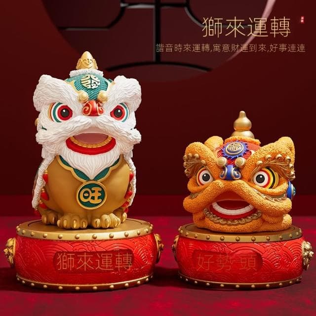 醒獅擺件國潮舞獅獅子頭文創紀念品工藝品喬遷禮物特色伴手禮
