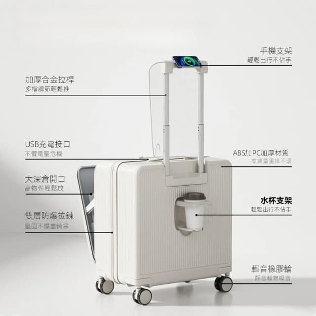 行李20登機密碼旅行拉杆箱子18寸小型側開耐用結實靜音20寸托運