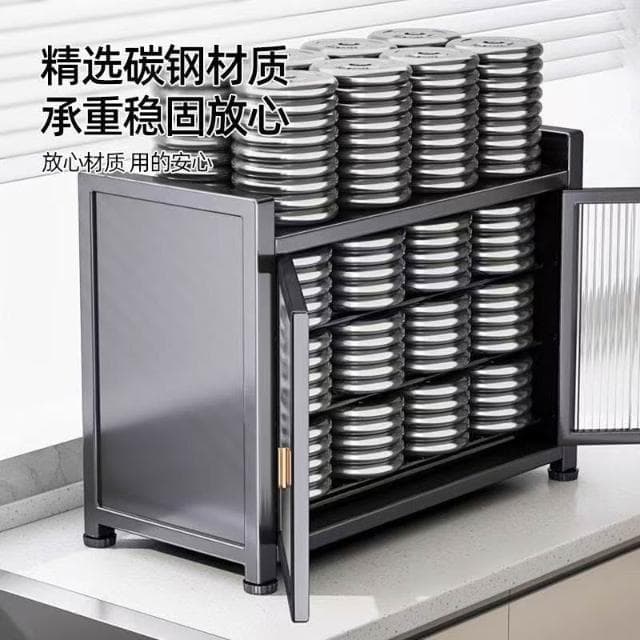 台灣熱款 防塵碗盤收納 廚房置物櫃 碗盤瀝水架 廚房碗筷收納多功能碗盤收納儲物櫃 餐具碗盤收納盒 盤子收納架 碗籃 
