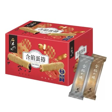 【手信坊】含餡蛋捲禮盒 花生蛋捲 芝麻蛋捲 24入/箱 厚香酥脆餅皮 奶蛋素
