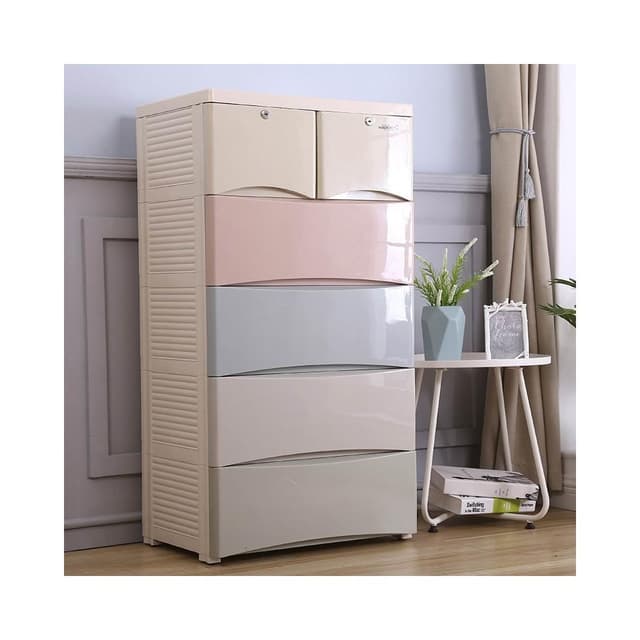 65面寬ABS加大抽屜式收納櫃加厚五斗櫃塑膠寶寶嬰兒衣服儲物櫃