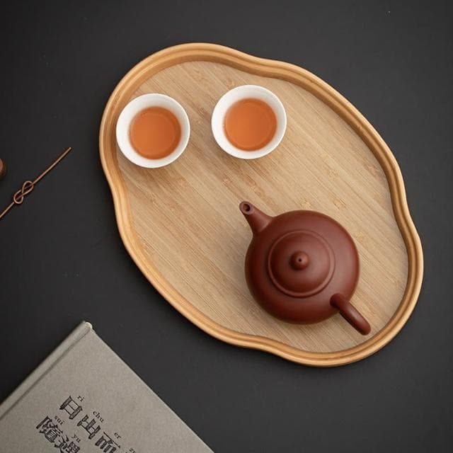 竹制託盤新中式茶道配件茶臺茶臺功夫茶具竹茶海簡約幹泡臺託盤