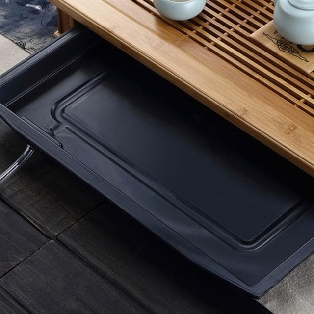 愛賞竹制茶盤功夫茶具大號茶託盤抽屜式蓄水排水茶海簡約茶臺茶託
