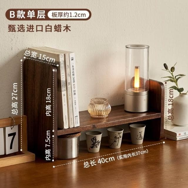 批發實木桌面置物架咖啡杯子茶具桌上博古架轉角書架餐桌收納架木