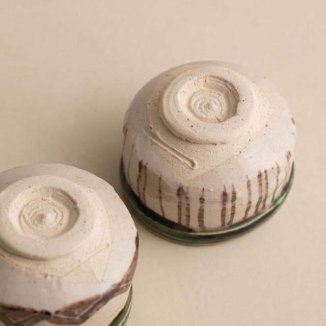 日本進口美濃燒橫井清英織部秋時歸鳥品茗杯家用日式陶瓷主人茶杯