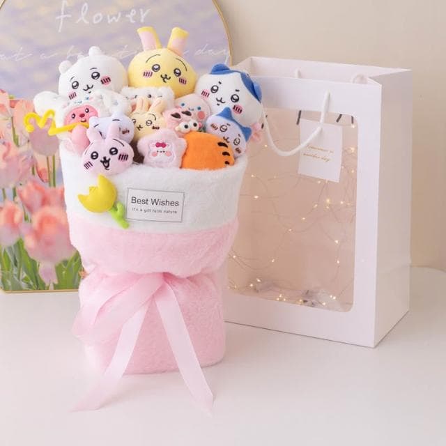 chiikawa吉伊烏薩奇小八花束生日禮物玩偶跨境毛絨玩具
