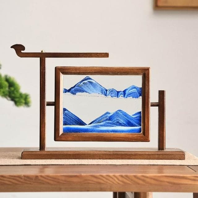 手工製作精細 異麗新中式實木沙漏流沙畫擺件辦公室客廳高級感裝飾品喬遷禮物