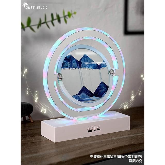 批發流沙畫擺件沙漏電腦桌面氛圍臺燈藍牙音響家居裝飾品生日禮物