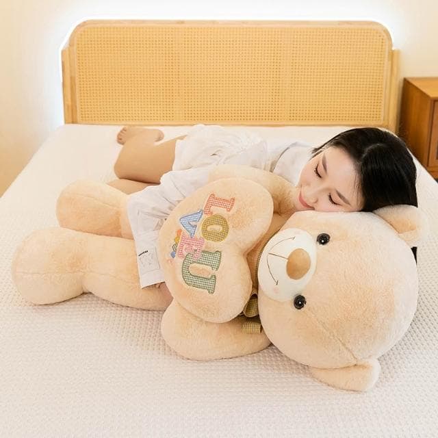 LOVE愛心大熊公仔大號毛絨玩具抱抱熊娃娃送女友情人節禮物批發