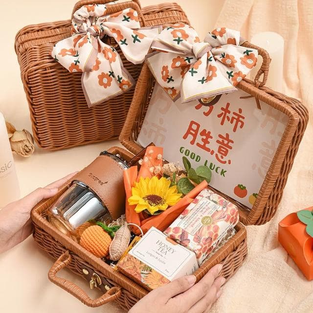 伴手禮女伴娘結婚高檔實用婚禮高級感回禮藤編手提籃閨蜜生日禮盒