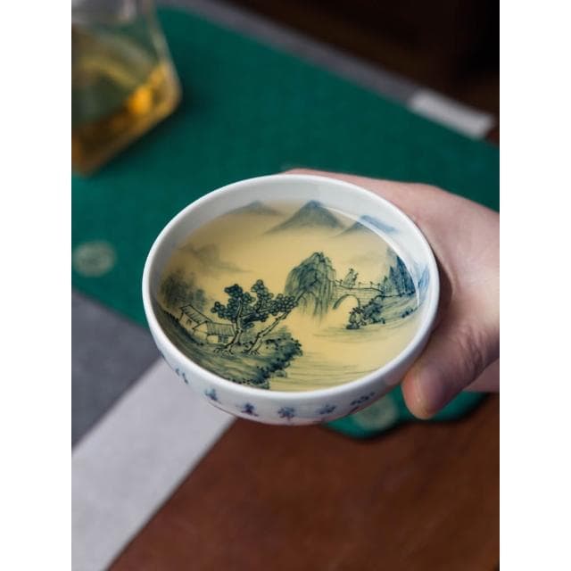 陶瓷茶杯個人專用主人杯單杯大號品茗杯景德鎮手繪青花瓷功夫茶具